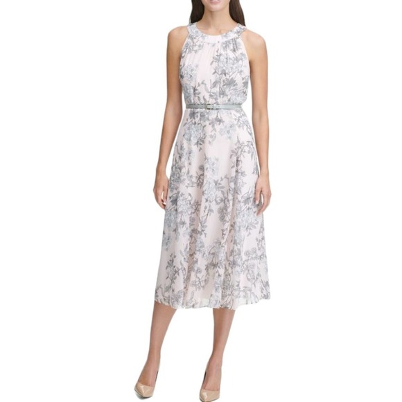 Tommy Hilfiger Dresses & Skirts - New Women’s Tommy Hifilger Diana Floral-Print Belted Chiffon A-Line Dress Size 2